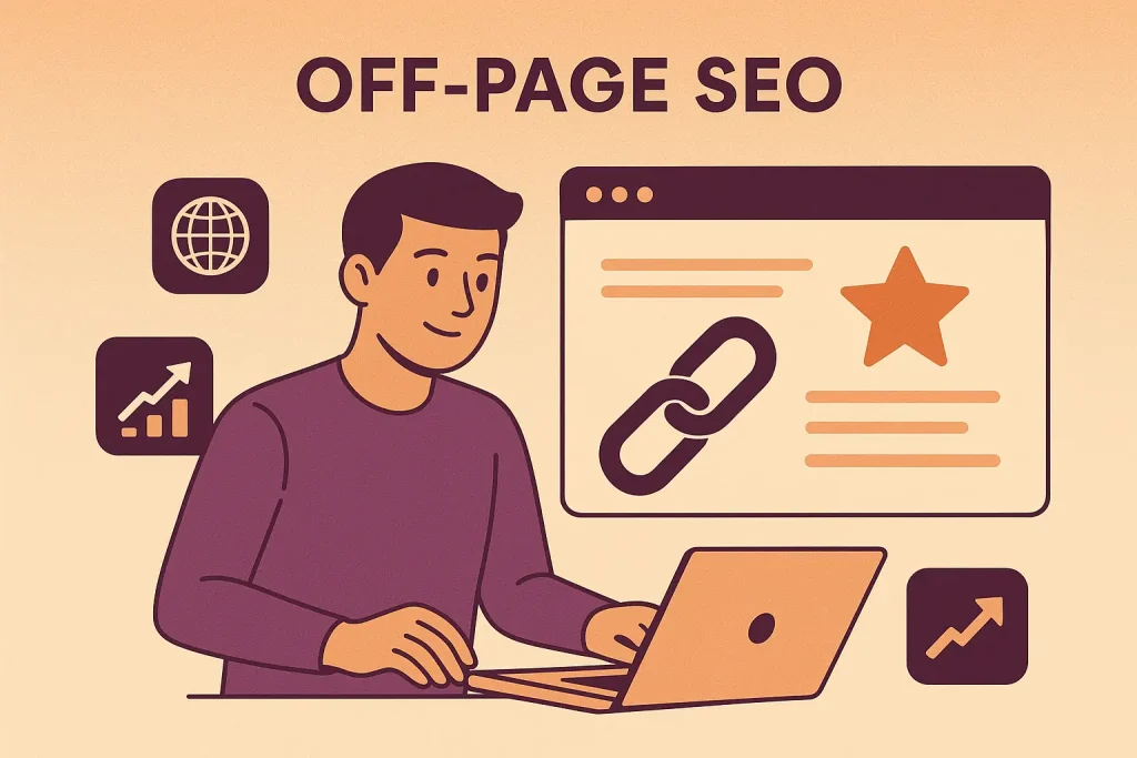 Off-page SEO service in the Philippines focusing on link building, authority growth, and brand visibility